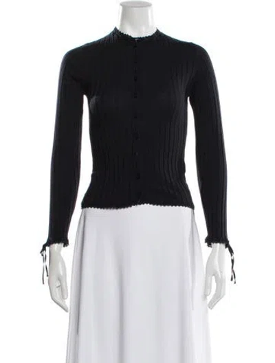 Pre-owned Doen Merino Wool Mock Neck Sweater In Blue