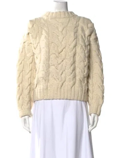 Pre-owned Doen Merino Wool Mock Neck Sweater In Neutral