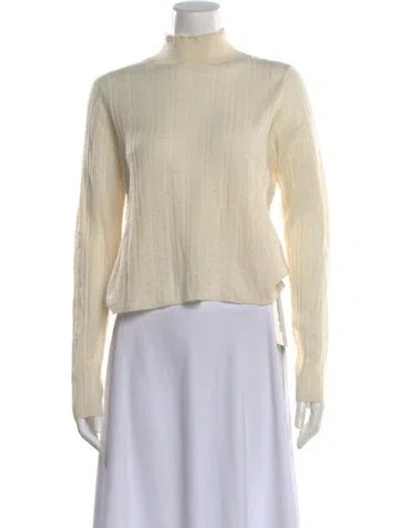 Pre-owned Doen Merino Wool Mock Neck Sweater In Neutral