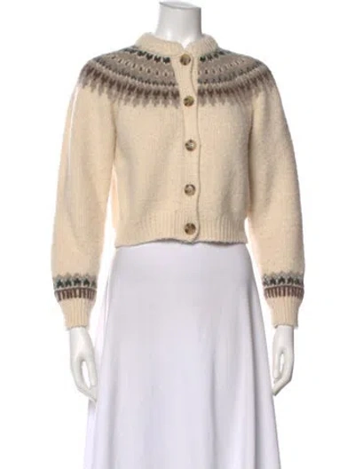 Pre-owned Doen Merino Wool Patterned Sweater In Neutral