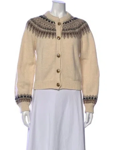 Pre-owned Doen Merino Wool Patterned Sweater In Neutral