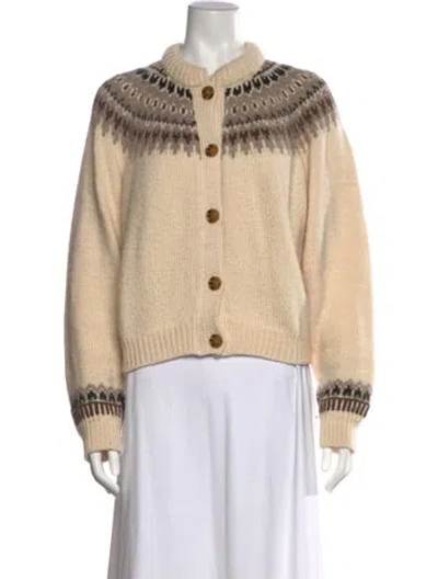 Pre-owned Doen Merino Wool Patterned Sweater In Neutral