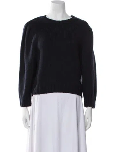 Pre-owned Doen Merino Wool Scoop Neck Sweater In Blue