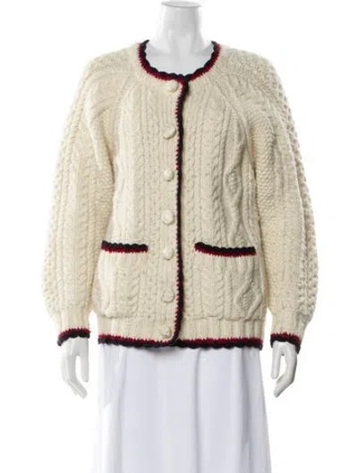Pre-owned Doen Merino Wool Scoop Neck Sweater In Neutral