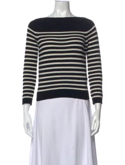 Pre-owned Doen Merino Wool Striped Sweater In Blue