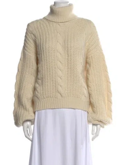 Pre-owned Doen Merino Wool Turtleneck Sweater In Neutral