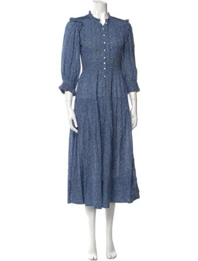 Pre-owned Doen Midi Length Dress In Blue
