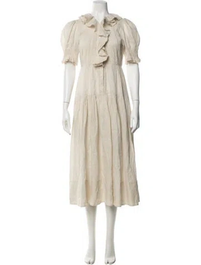 Pre-owned Doen Midi Length Dress In Neutral