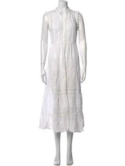 Pre-owned Doen Midi Length Dress In White