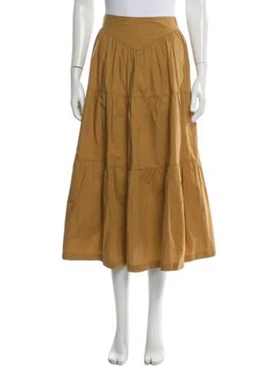 Pre-owned Doen Midi Length Skirt In Brown