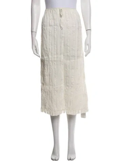 Pre-owned Doen Midi Length Skirt In White