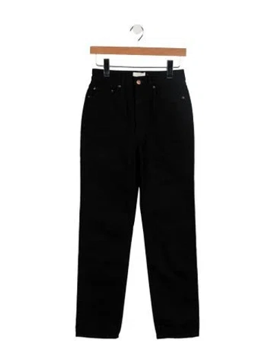 Pre-owned Doen Mid-rise Straight Leg Jeans In Black