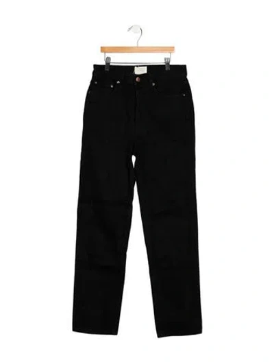 Pre-owned Doen Mid-rise Straight Leg Jeans In Black