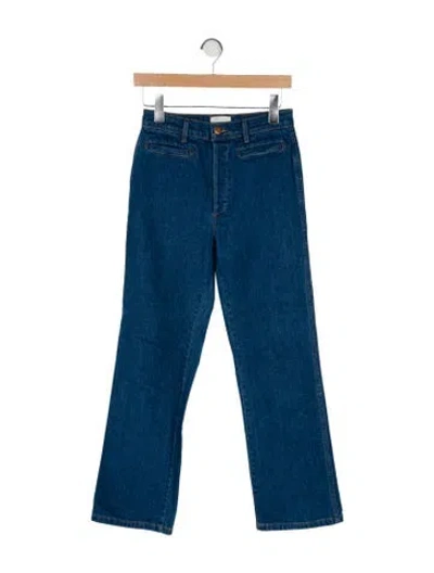 Pre-owned Doen Mid-rise Straight Leg Jeans In Blue