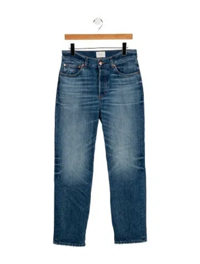 Pre-owned Doen Mid-rise Straight Leg Jeans In Blue