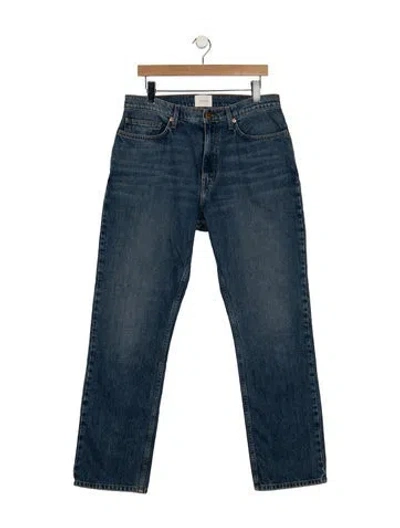 Pre-owned Doen Mid-rise Straight Leg Jeans In Blue