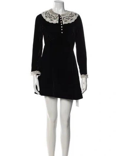 Pre-owned Doen Mini Dress In Black