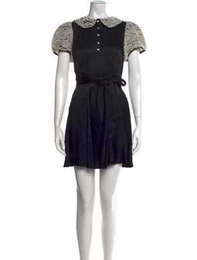 Pre-owned Doen Mini Dress In Black