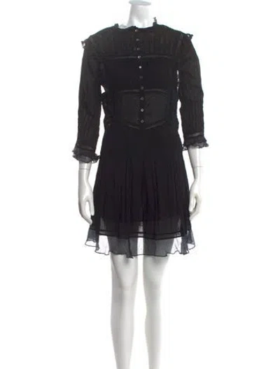 Pre-owned Doen Mini Dress In Black