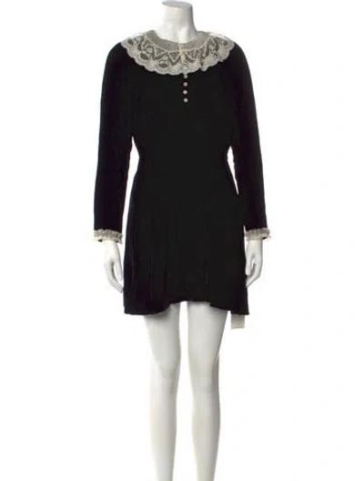 Pre-owned Doen Mini Dress In Black