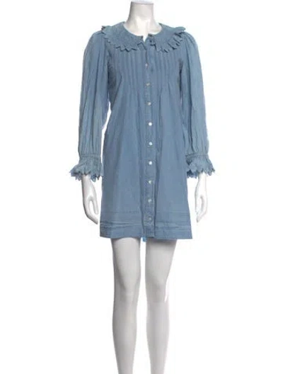 Pre-owned Doen Mini Dress In Blue