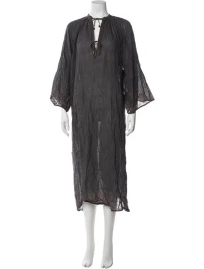 Pre-owned Doen Mini Dress In Grey