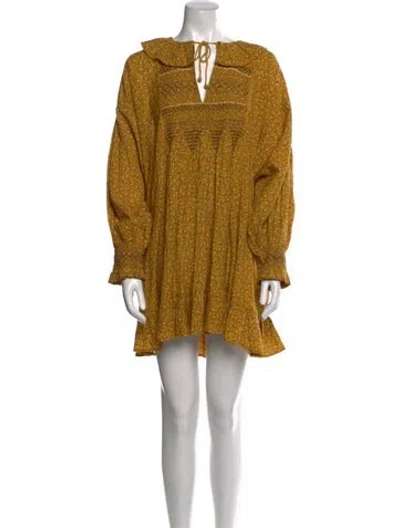 Pre-owned Doen Mini Dress In Neutral