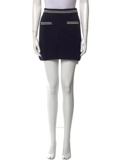 Pre-owned Doen Mini Skirt In Blue