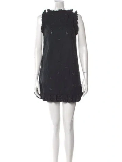 Pre-owned Doen Mock Neck Mini Dress In Gray