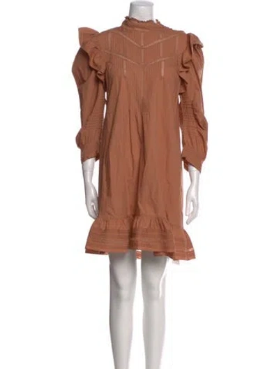 Pre-owned Doen Mock Neck Mini Dress In Neutral