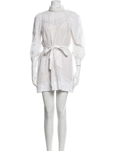 Pre-owned Doen Mock Neck Mini Dress In Neutrals