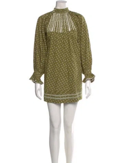 Pre-owned Doen Mock Neck Mini Dress W/ Tags In Multi