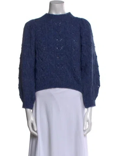 Pre-owned Doen Mock Neck Sweater In Blue