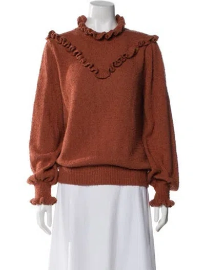 Pre-owned Doen Mock Neck Sweater In Orange