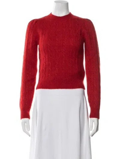 Pre-owned Doen Mock Neck Sweater In Red