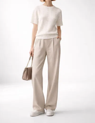 Doen Monica Short Sleeve Sweater In Swan In Neutral