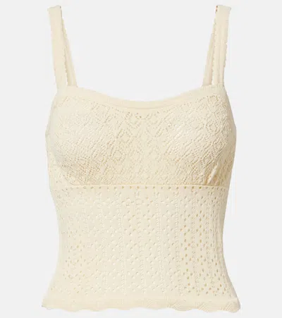 Doen Dôen Nadille Pointelle Scalloped Top In Yellow
