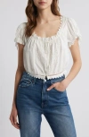 Doen Dôen Nera Eyelet Ruffle Organic Cotton Crop Top