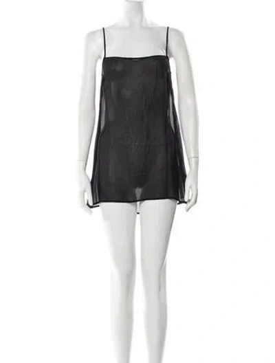 Pre-owned Doen Nylon Mini Dress In Black