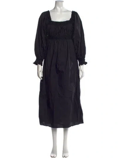 Pre-owned Doen Off-the-shoulder Long Dress In Blue
