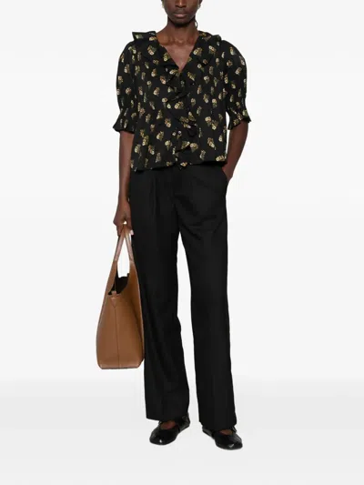 Doen Olivia Pleated Trousers In Black