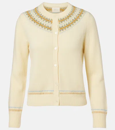 Doen Dôen Olympe Fair Isle Wool-blend Cardigan In Gold