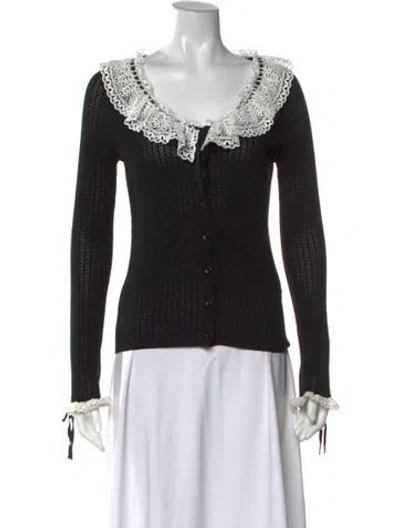 Pre-owned Doen Open Front Sweater In Black