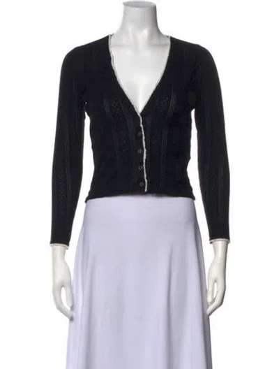Pre-owned Doen Open Front Sweater In Black