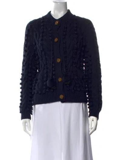 Pre-owned Doen Open Front Sweater In Blue