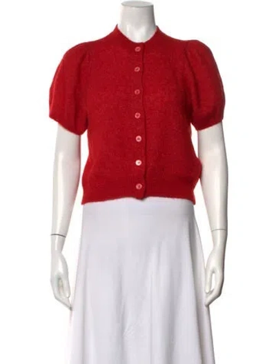 Pre-owned Doen Open Front Sweater In Red