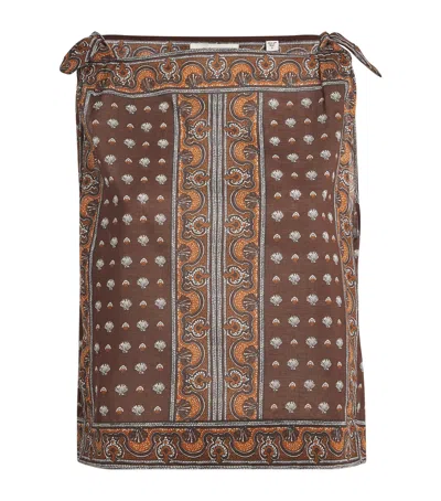 Doen Amalia Printed Organic Cotton Top In Brown