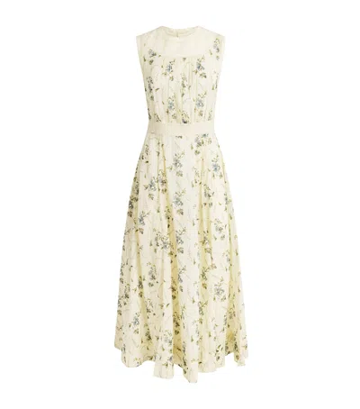 Doen Dôen Liliane Floral Lace Detail Organic Cotton Dress In Multi