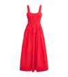 Doen Marianne Shirred Cotton-poplin Midi Dress