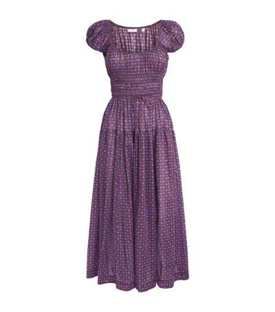 Doen Dôen Organic Cotton Quinelle Midi Dress In Purple